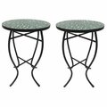 W Unlimited Mosaic Art Collection Leave Green Accent Table Set of 2 SW2129C-SET2